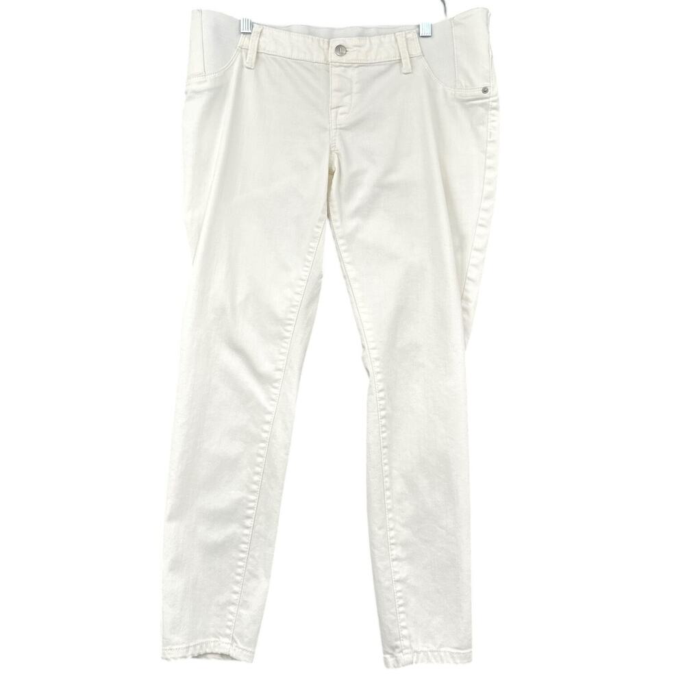 Isabel Maternity by Ingrid & Isabel White Mid Rise 5 Pocket Skinny Pants Size 10